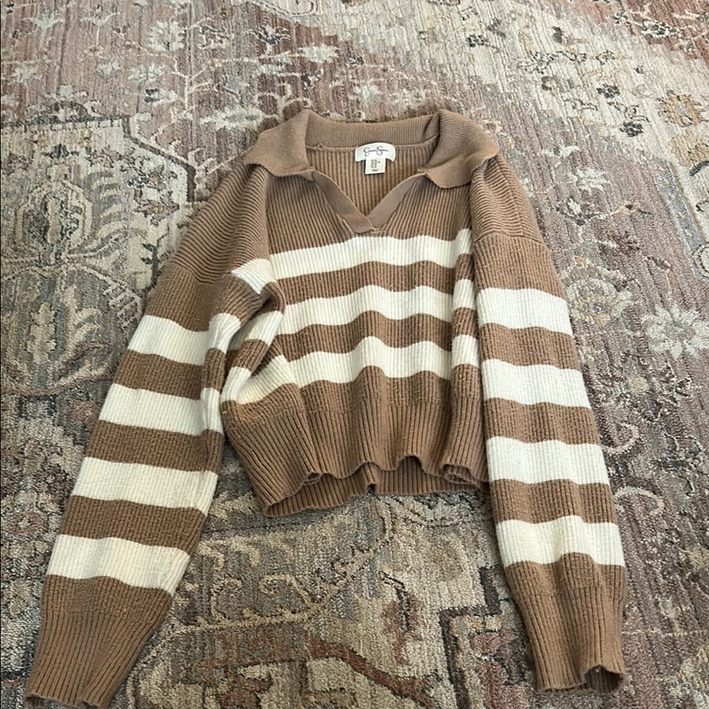 Striped Brown and Cream Sweater